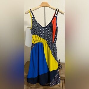 Whisper Unique Geometric Spaghetti Strap Dress- Size Small